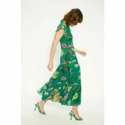 Oasis Lace Trim High Neck Chiffon Floral Midi Dress For Female 9 Oasis Lace Trim High Neck Chiffon Floral Midi Dress For Female -Oasis Sales Store unnamed file 102