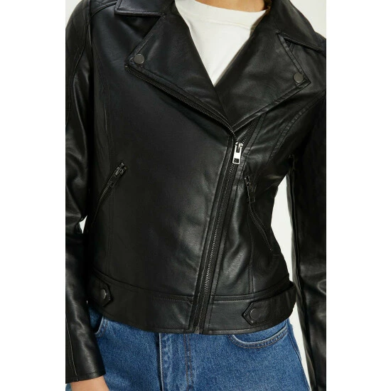 Oasis PU Biker For Female 4 Oasis PU Biker For Female - Image 2