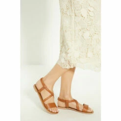 Oasis Real Leather Cross Over Sandal For Female