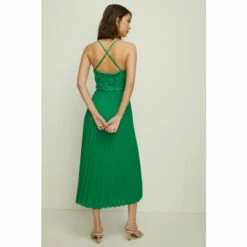 Oasis Strappy Lace V Neck Pleat Midi Dress For Female -Oasis Sales Store unnamed file 1030