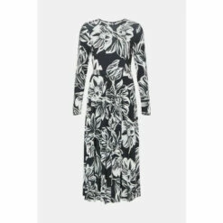 Oasis Slinky Jersey Floral Pleated Midi Dress For Female -Oasis Sales Store unnamed file 1037