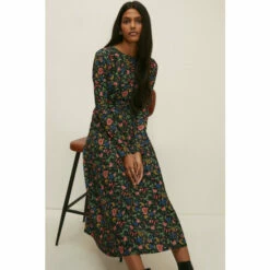 Oasis Slinky Jersey Floral Pleated Midi Dress For Female -Oasis Sales Store unnamed file 1039