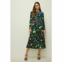 Oasis Slinky Jersey Floral Pleated Midi Dress For Female -Oasis Sales Store unnamed file 1041