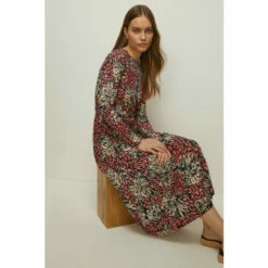 Oasis Slinky Jersey Floral Pleated Midi Dress For Female -Oasis Sales Store unnamed file 1042