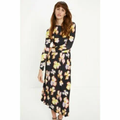 Oasis Slinky Jersey Floral Pleated Midi Dress For Female -Oasis Sales Store unnamed file 1044