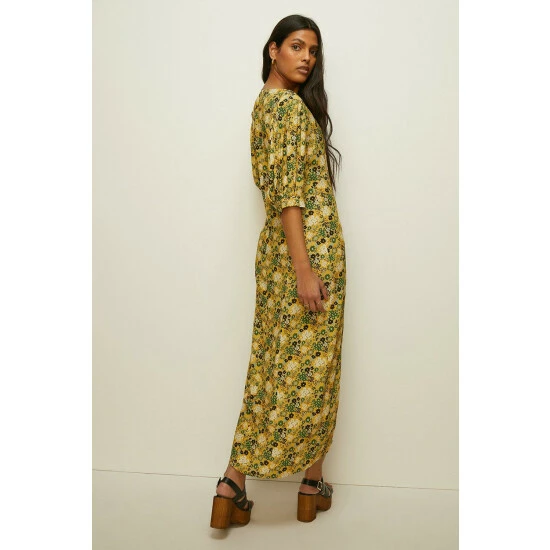 Oasis Petite Meadow Floral Puff Sleeve Midi Dress For Female 5 Oasis Petite Meadow Floral Puff Sleeve Midi Dress For Female - Image 3