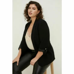 Oasis Plus Size Roll Sleeve Tailored Blazer For Female