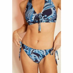 Oasis Tonal Retro Floral Tie Side Bikini Bottom For Female