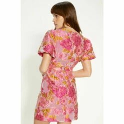 Oasis Puff Sleeve Floral Jacquard Mini Dress For Female -Oasis Sales Store unnamed file 122