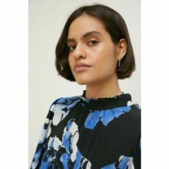 Oasis Large Scale Floral Printed Shirred Cuff Top For Female -Oasis Sales Store unnamed file 1246