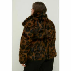 Oasis Plus Size Animal Faux Fur Collared Coat For Female -Oasis Sales Store unnamed file 1255