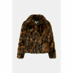 Oasis Plus Size Animal Faux Fur Collared Coat For Female -Oasis Sales Store unnamed file 1256