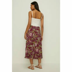 Oasis Petite Berry Floral Printed Pleated Skirt For Female -Oasis Sales Store unnamed file 1280