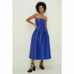 Oasis Satin Bandeau Tailored Pleated Midi Dress For Female -Oasis Sales Store unnamed file 1289