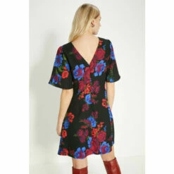 Oasis Floral Printed Ruched Detail Crepe Mini Dress For Female -Oasis Sales Store unnamed file 1310