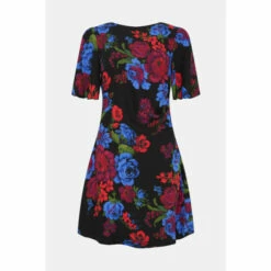 Oasis Floral Printed Ruched Detail Crepe Mini Dress For Female -Oasis Sales Store unnamed file 1311