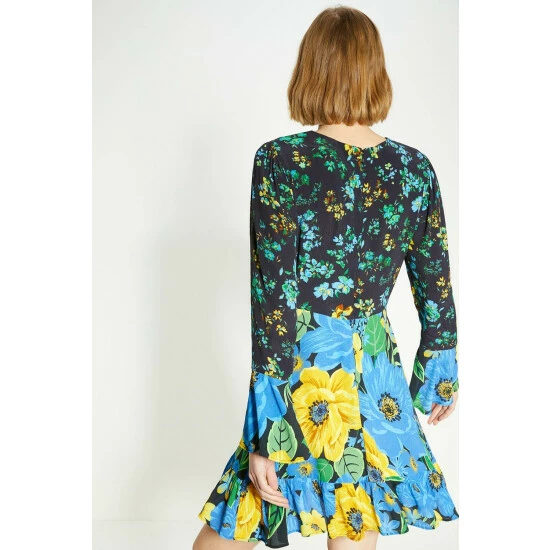 Oasis Patch Print Bold Floral Mini Dress For Female 5 Oasis Patch Print Bold Floral Mini Dress For Female - Image 3