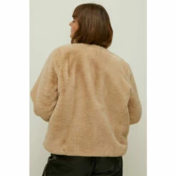 Oasis Plus Size Recycled Faux Fur Collarless Coat For Female -Oasis Sales Store unnamed file 1330