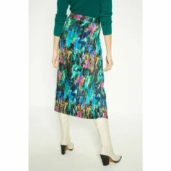 Oasis Abstract Printed Plisse Midi Skirt For Female -Oasis Sales Store unnamed file 1416