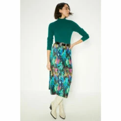 Oasis Abstract Printed Plisse Midi Skirt For Female -Oasis Sales Store unnamed file 1418