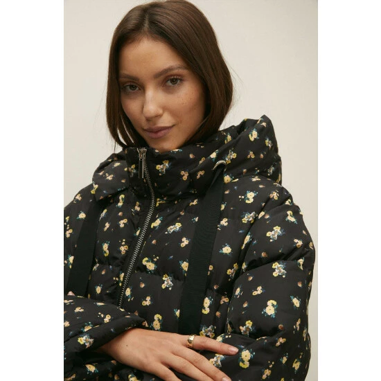 Oasis Printed Zip Through Padded Coat For Female 4 Oasis Printed Zip Through Padded Coat For Female - Image 2
