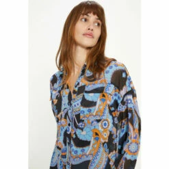 Oasis Paisley Pocket Front Chiffon Shirt For Female