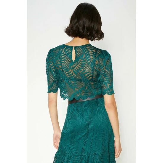 Oasis Lace Scalloped Crop Top Co-ord For Female 5 Oasis Lace Scalloped Crop Top Co-ord For Female - Image 3