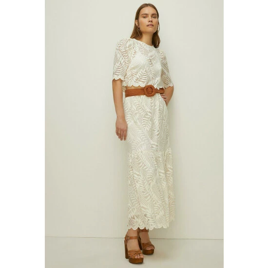 Oasis Lace Scalloped Crop Top Co-ord For Female 7 Oasis Lace Scalloped Crop Top Co-ord For Female - Image 5