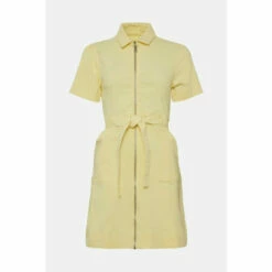 Oasis Stretch Denim Belted Zip Detail Dress For Female -Oasis Sales Store unnamed file 1583