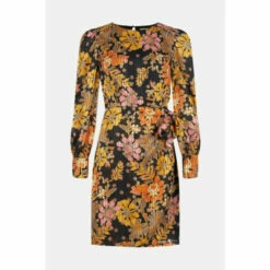 Oasis Mosaic Floral Stripe Chiffon Tie Side Dress For Female -Oasis Sales Store unnamed file 1589