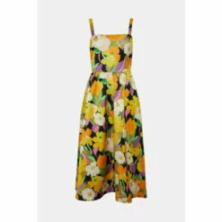 Oasis Graphic Floral Bow Back Midi Dress For Female -Oasis Sales Store unnamed file 1599