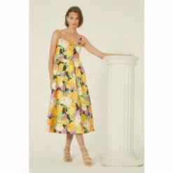 Oasis Graphic Floral Bow Back Midi Dress For Female -Oasis Sales Store unnamed file 1600