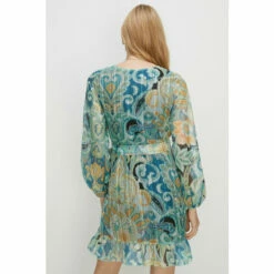 Oasis Jacquard Plisse Mock Wrap Mini Dress For Female -Oasis Sales Store unnamed file 1603