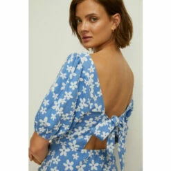 Oasis Petite Floral Jacquard Tie Back Mini Dress For Female -Oasis Sales Store unnamed file 1607