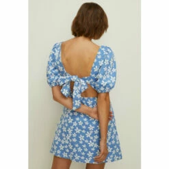 Oasis Petite Floral Jacquard Tie Back Mini Dress For Female -Oasis Sales Store unnamed file 1608