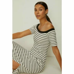 Oasis Stripe Ponte Bardot Midi Dress For Female -Oasis Sales Store unnamed file 1615
