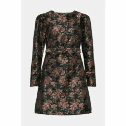 Oasis Floral Jacquard Belted Shift Dress For Female -Oasis Sales Store unnamed file 1624