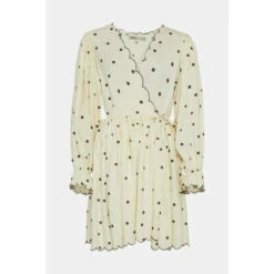 Oasis Rachel Stevens Linen Mix Scallop Printed Spot Dress For Female -Oasis Sales Store unnamed file 1652