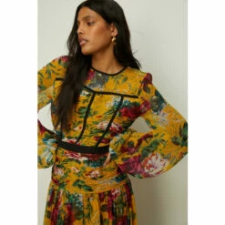 Oasis Corset Ruched Floral Chiffon Maxi Dress For Female -Oasis Sales Store unnamed file 1671