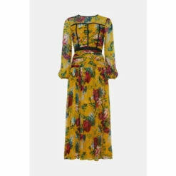 Oasis Corset Ruched Floral Chiffon Maxi Dress For Female -Oasis Sales Store unnamed file 1673