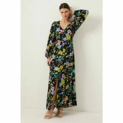 Oasis Petite Neon Floral Printed V Neck Midi Dress For Female -Oasis Sales Store unnamed file 1690