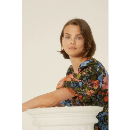 Oasis Floral Organza Wrap Midi Dress For Female 4 Oasis Floral Organza Wrap Midi Dress For Female - Image 2