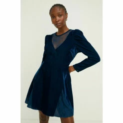Oasis Lace Mix Velvet Skater Dress For Female -Oasis Sales Store unnamed file 1722
