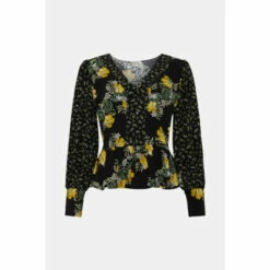 Oasis Hawaiian Leaf Button Tea Blouse For Female -Oasis Sales Store unnamed file 1770