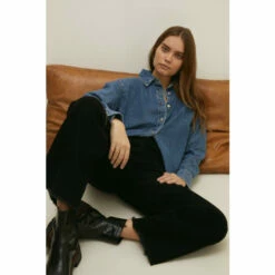 Oasis Distressed Straight Wide Leg Jean For Female