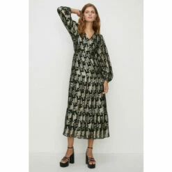 Oasis Metallic V Front Midi Dress For Female -Oasis Sales Store unnamed file 18