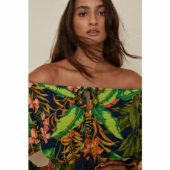 Oasis Tropical Floral Bardot Dress For Female