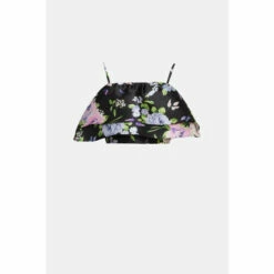 Oasis Satin Twill Frill Tiered Floral Crop Top For Female -Oasis Sales Store unnamed file 181