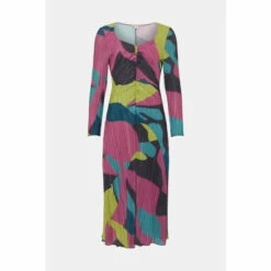 Oasis Abstract Metallic Plisse Midi Dress For Female -Oasis Sales Store unnamed file 1821