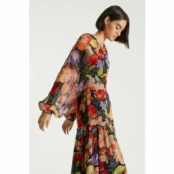 Oasis X Print Sisters Poppy Red Floral Cut Out Dress For Female -Oasis Sales Store unnamed file 1845